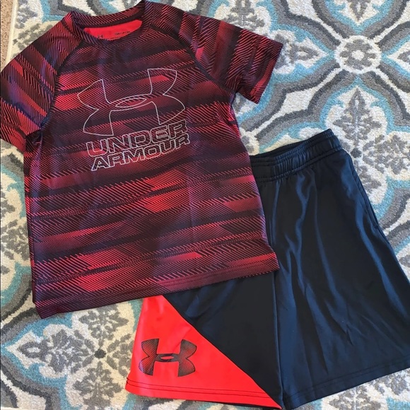 Under Armour UA Boys Athletic Shirt & Shorts YSM - Picture 1 of 3